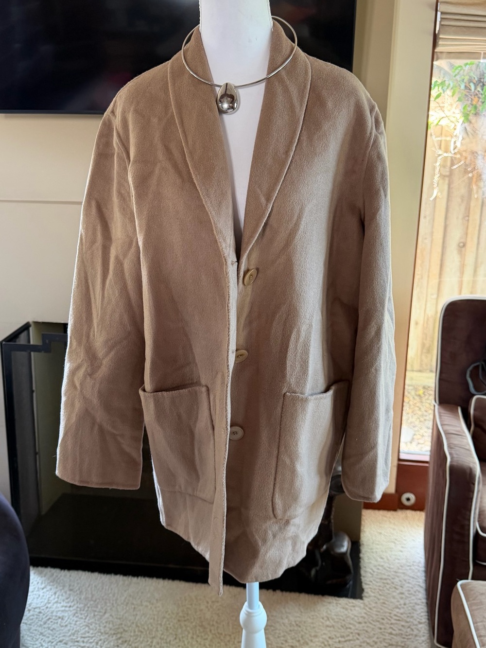 Splendid Collection Wool Blend Camel Coat Jacket Size XS